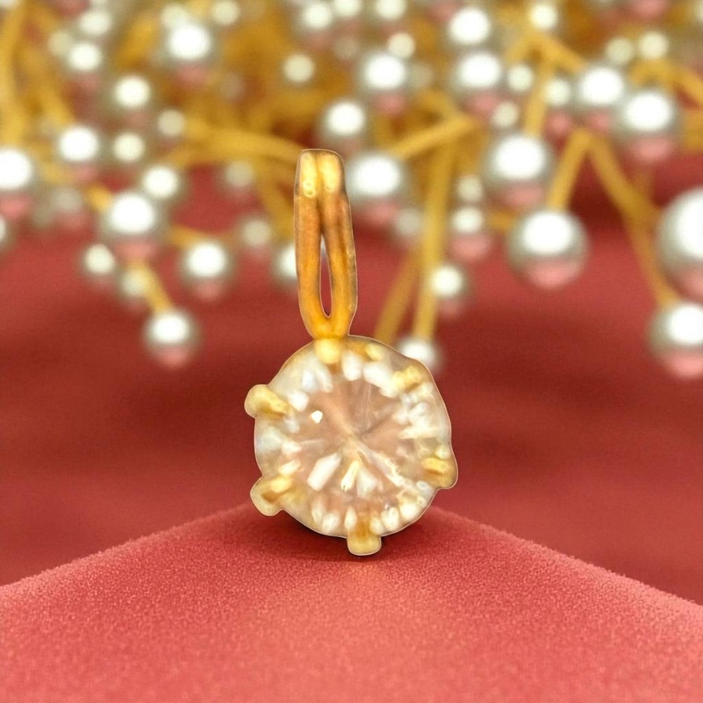 Solitaire Pendant Yellow Gold Finish Round Cut‎ CZ Charm Necklace Jewelry - Picture 2 of 2